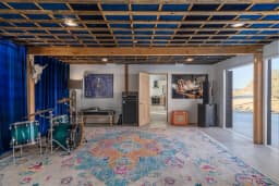 Studio Two live room with blue ceiling and desert view at ESCAPE Studios