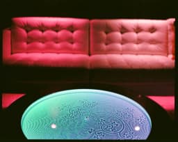 Lounge seating at Room Key Studios